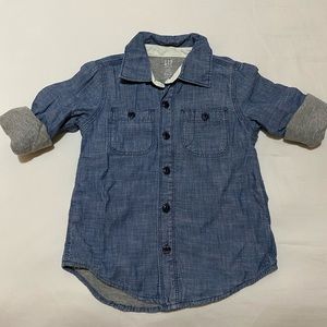 GAP Soft Denim Button Up | Color:Blue | Size:3T